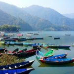 Boats at Lake Phewa in Pokhra