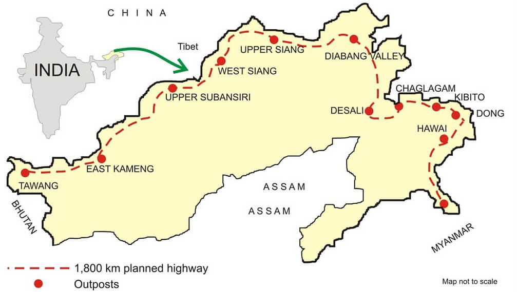 Road Parallel to the LAC in Arunachal Pradesh