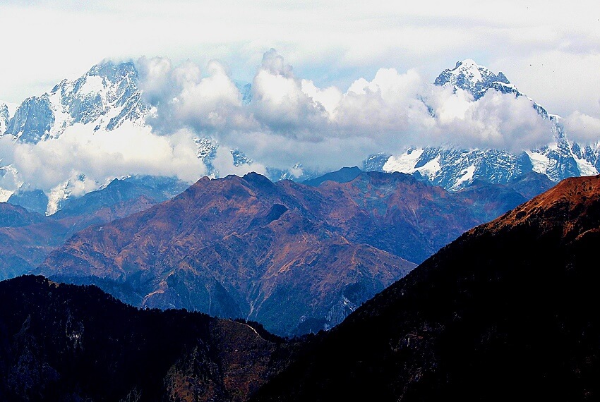 Cloudy Foothills Of Chopta Village in Uttrakhand